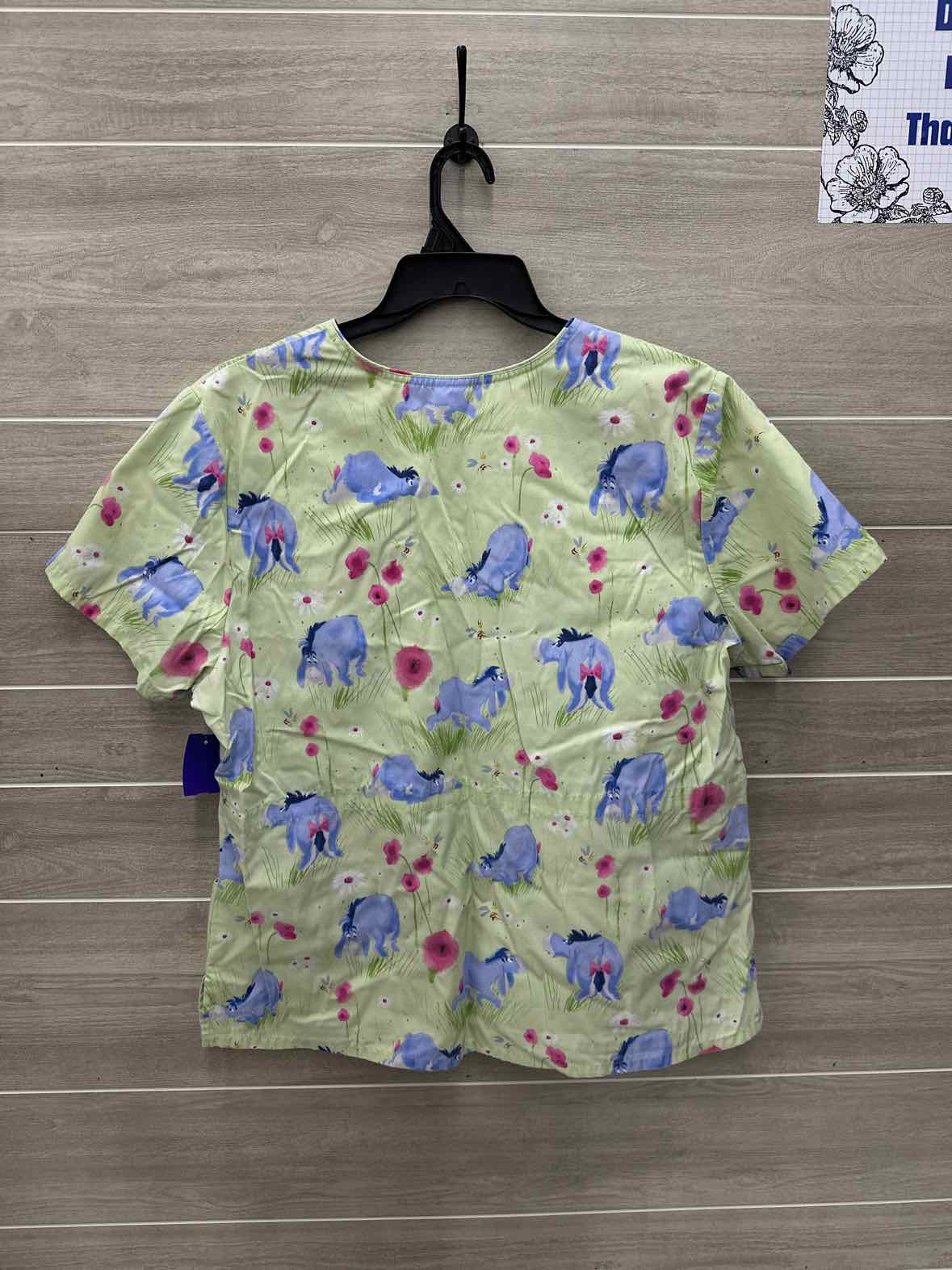 Disney Size XL Green Womens Scrub Top