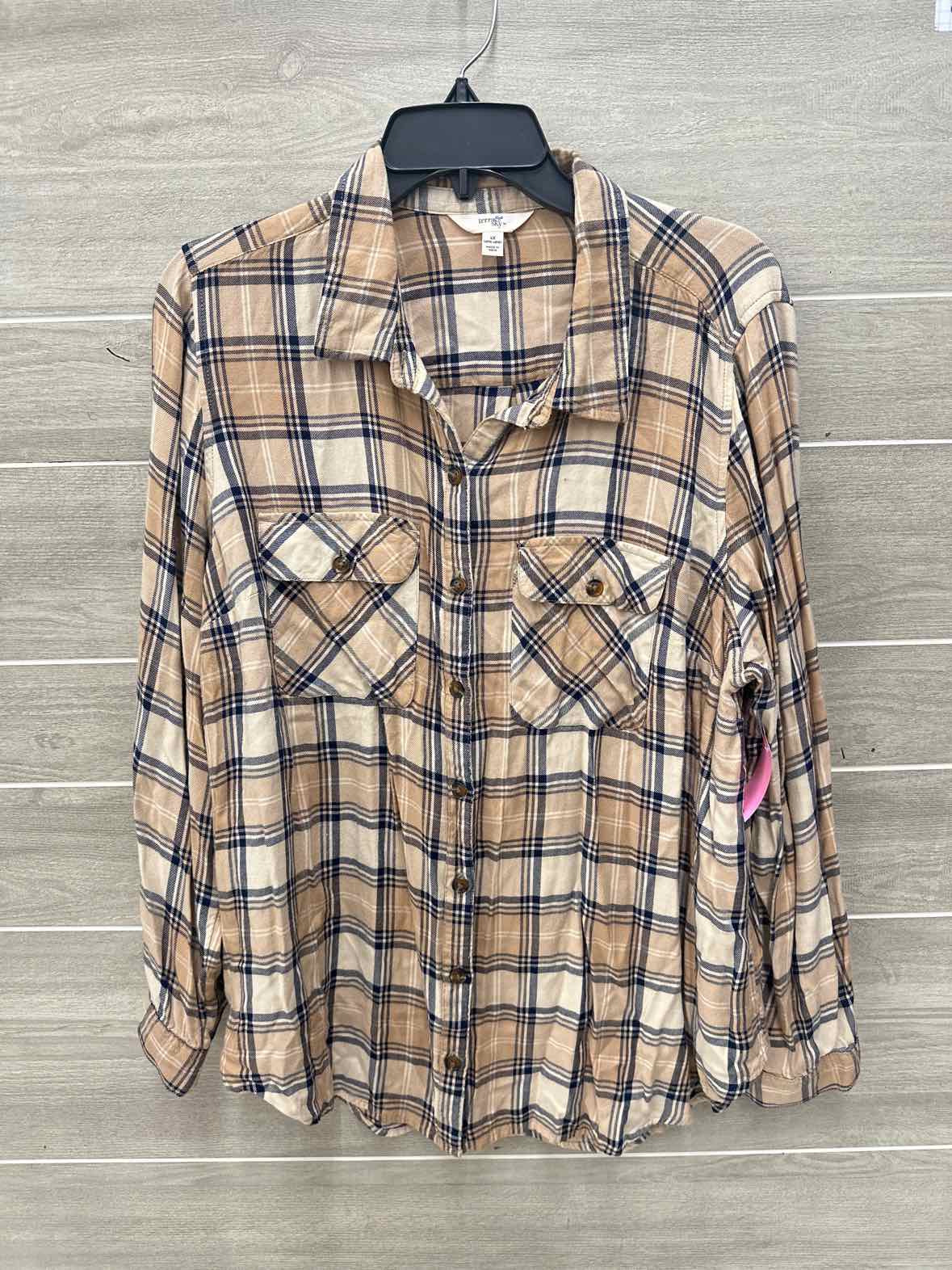 Terra & Sky Size 16/18 Tan Plus Shirt
