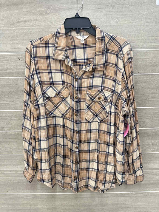 Terra & Sky Size 16/18 Tan Plus Shirt