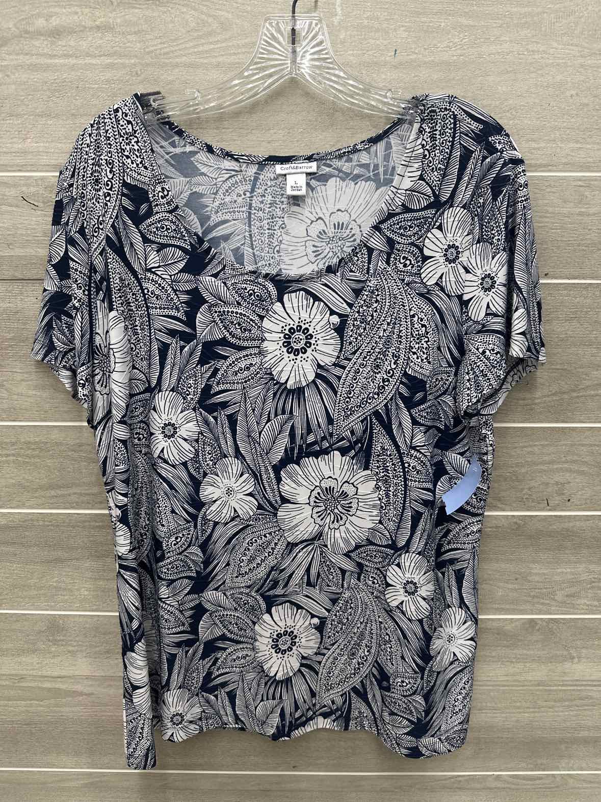 Croft & Barrow Size L Navy Womens Shirt