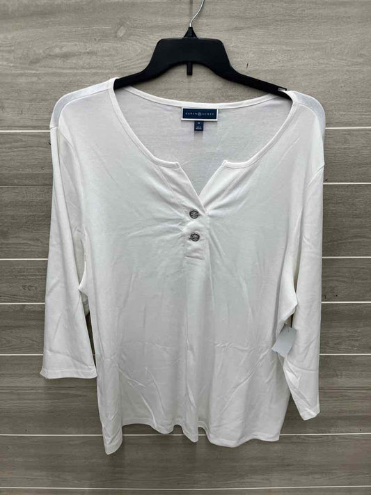 Karen Scott Size 3X White Plus Shirt