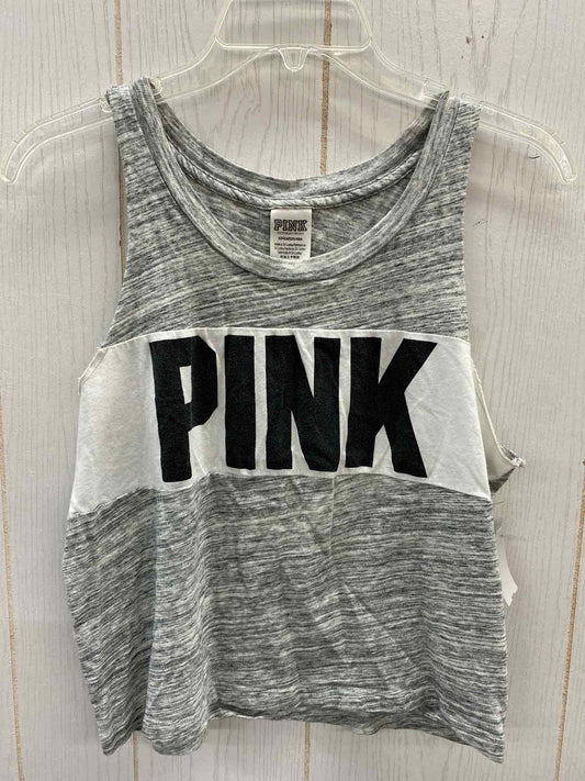 PINK Gray Junior Size Small Tank Top