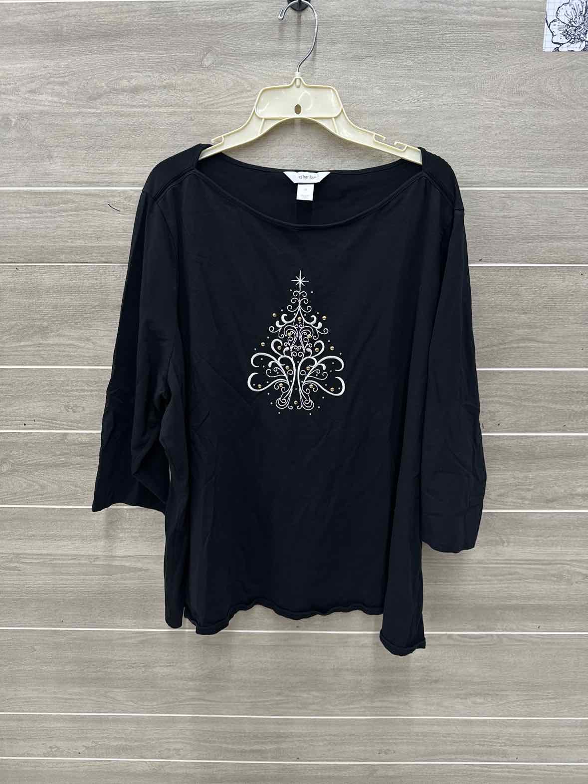 CJ Banks Size 3X Black Plus Shirt