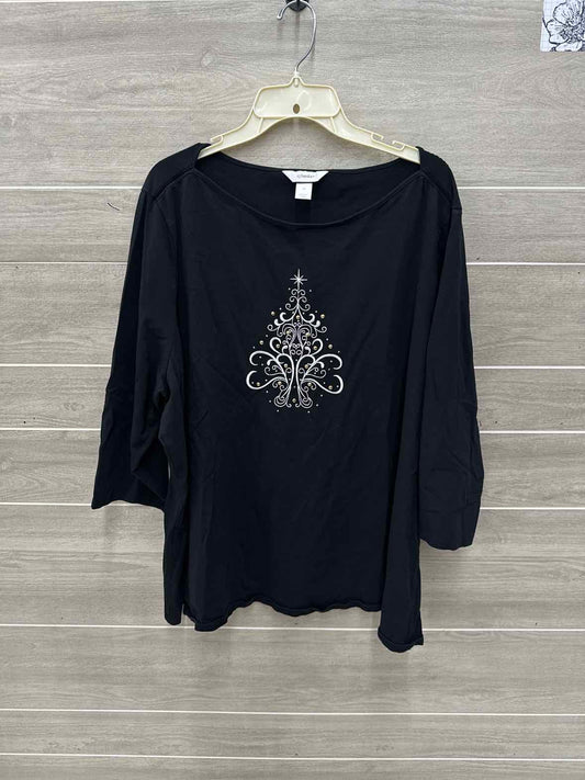 CJ Banks Size 3X Black Plus Shirt