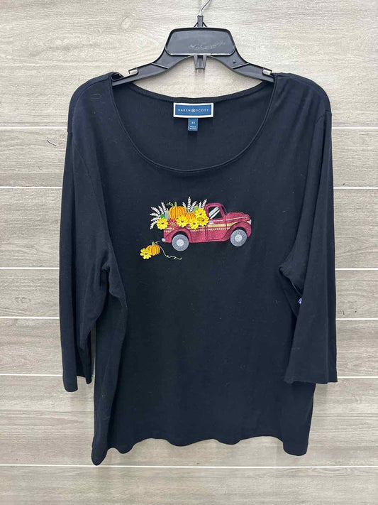 Karen Scott Size 2X Black Plus Shirt