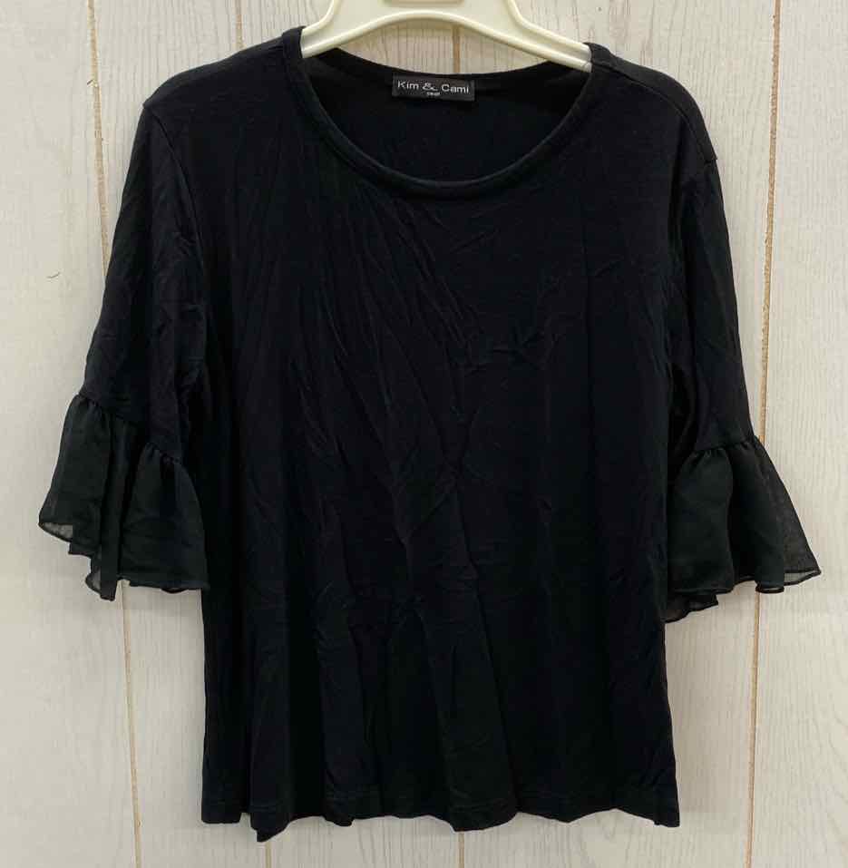 Kim & Cami Black Womens Size Small Shirt