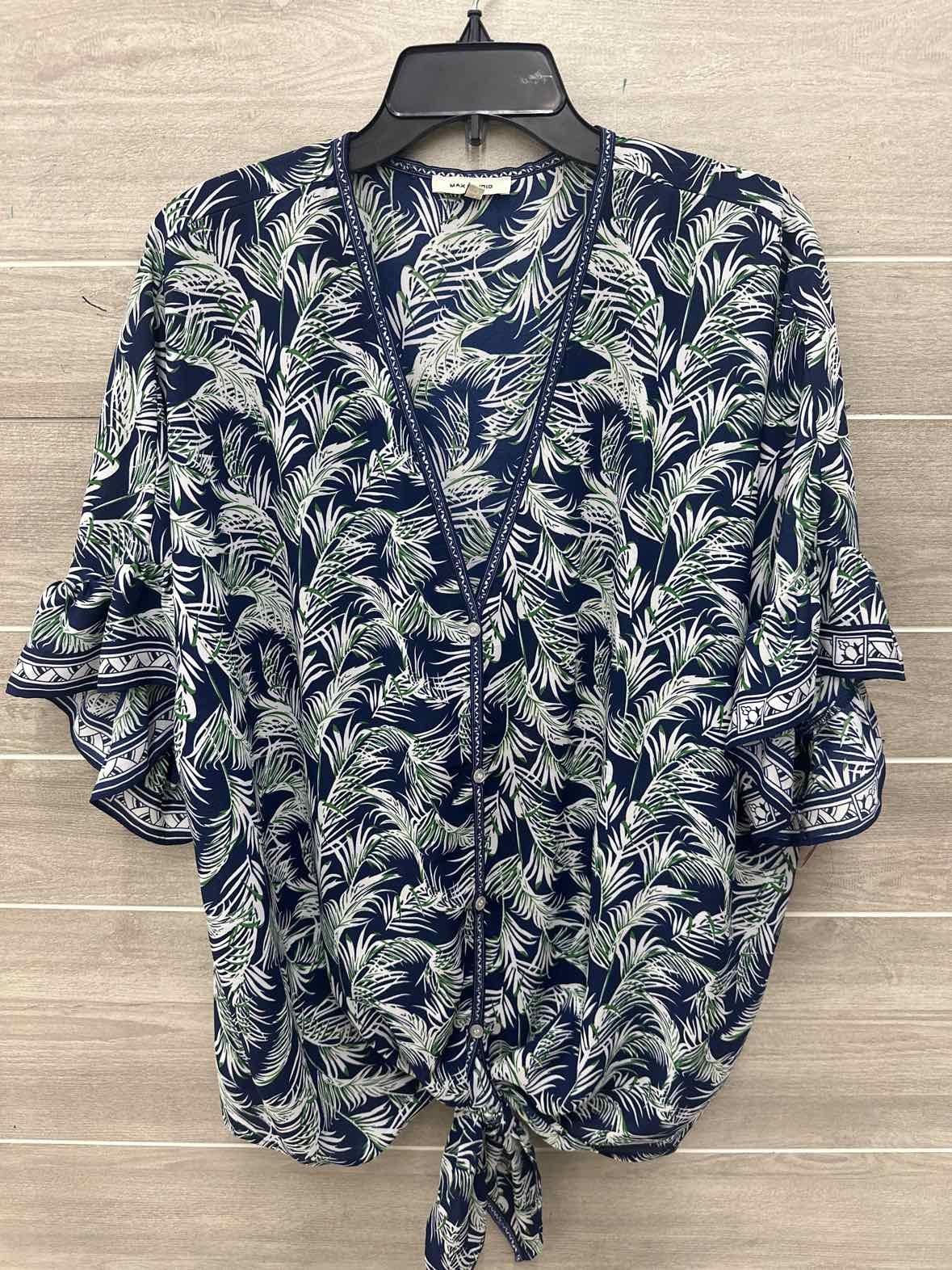 Max Studio Size 1X Blue Plus Shirt