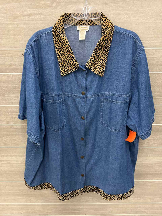 Roamans Blue Womens Women Size 4X/5X Shirt
