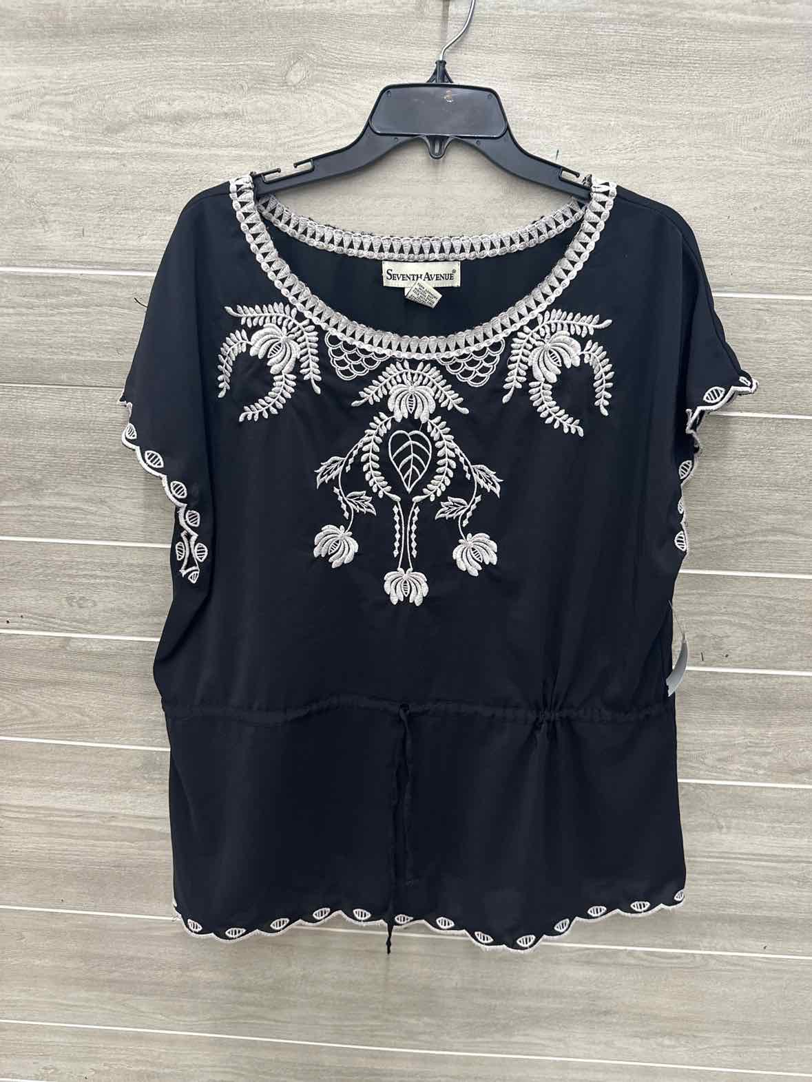 Seventh Ave Size 1X Black Plus Shirt