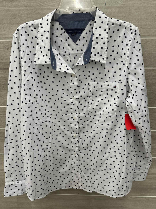 Tommy Hilfiger Size XL White Womens Shirt
