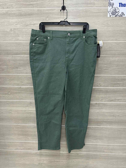 D & Co Green Womens Women Size 16 Pants
