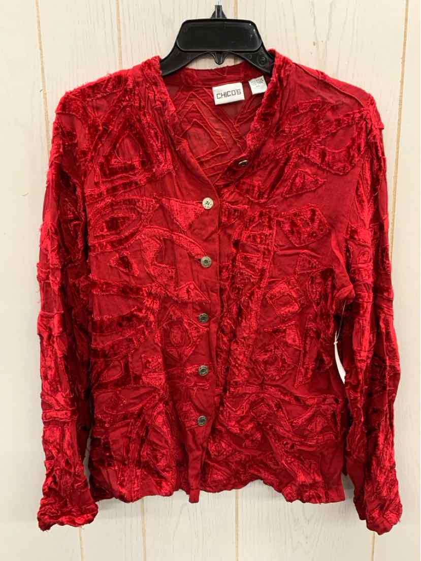 Chico's Red Womens Size M Shirt