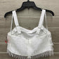 just me Size M White Junior Tank Top