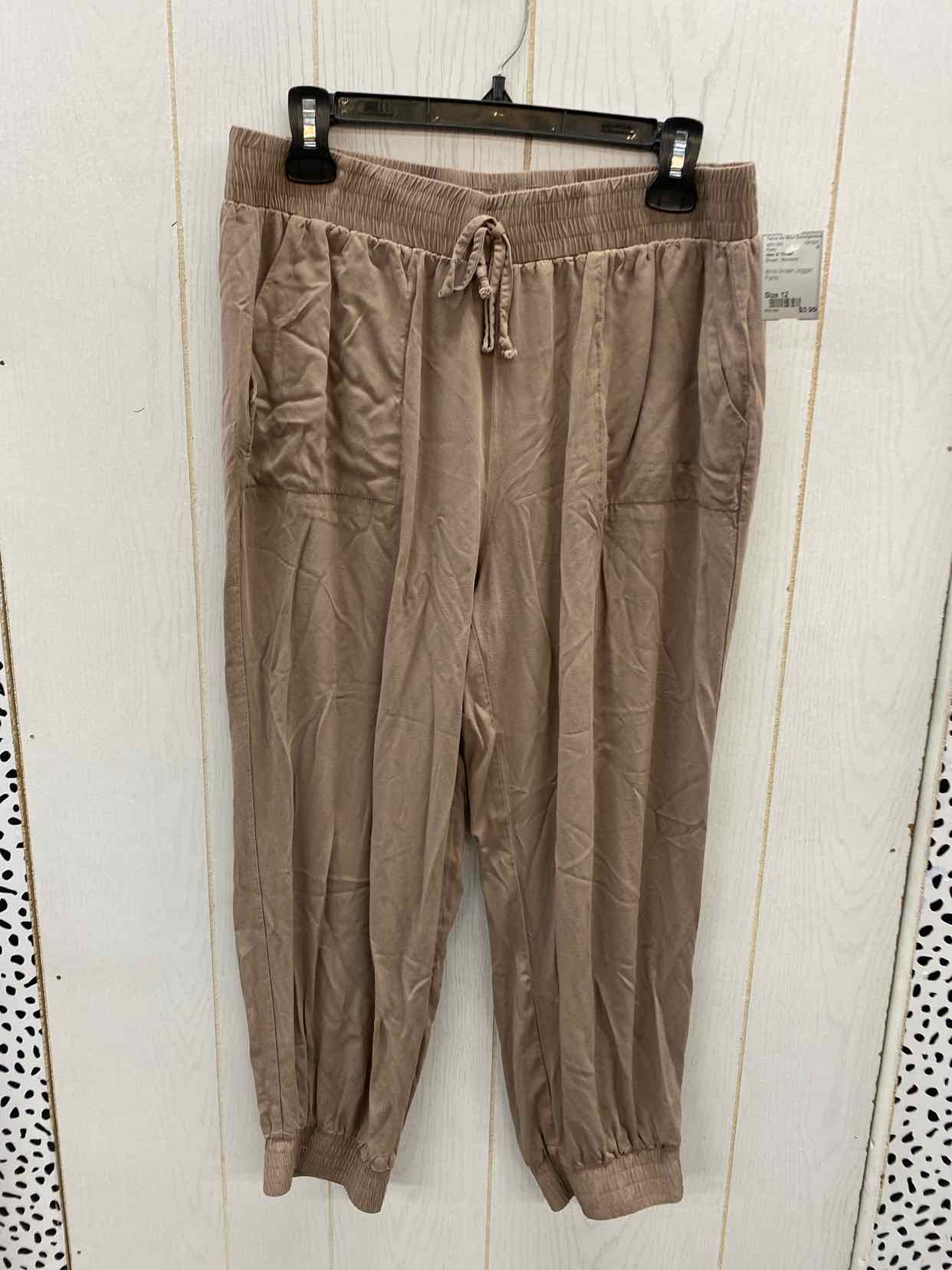 Hem & Thread Brown Womens Size 12 Pants