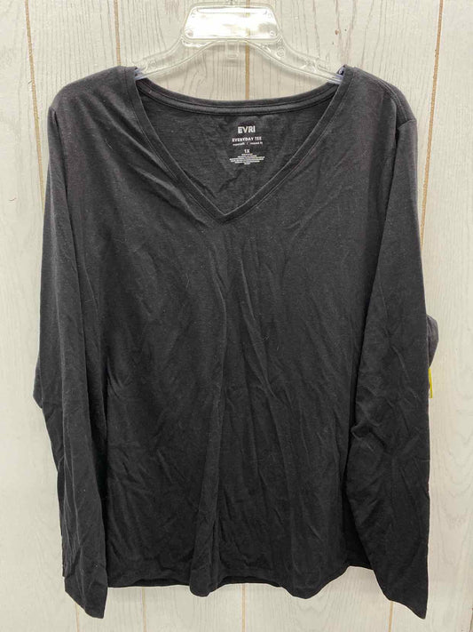 EVRI Black Womens Size 1X Shirt