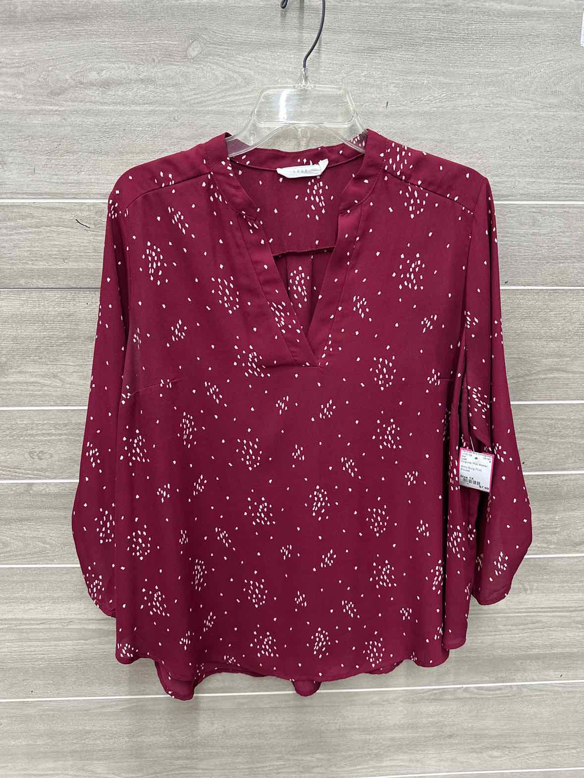 Lush Size 1X Burgundy Plus Shirt