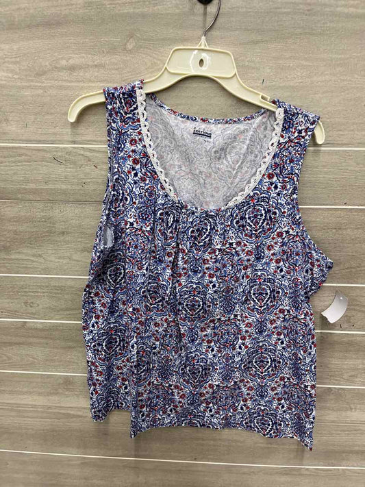 Basic Editions Size XL Blue Womens Tank Top