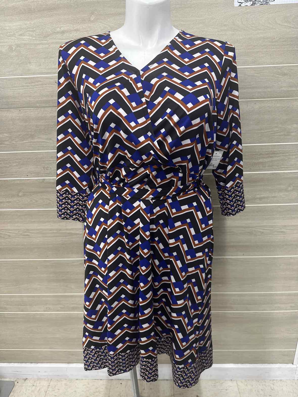 INC Size 1X Blue Womens Dress
