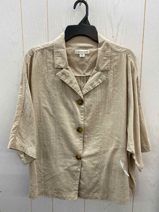 Coldwater Creek Khaki Womens Size 16 Shirt