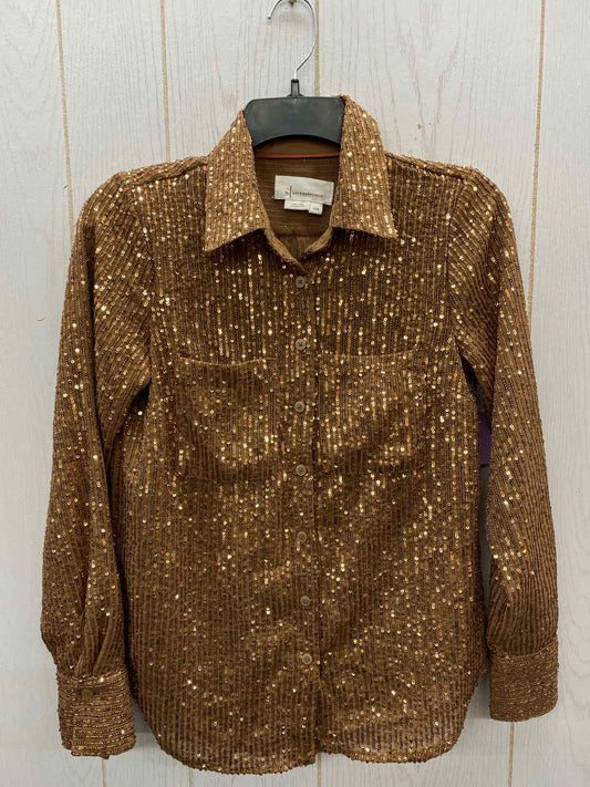 Anthropologie Gold Womens Size XXS Shirt