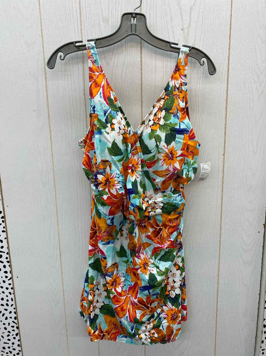 Denim & Co Multi-Color Womens Size 12 Swimsuit