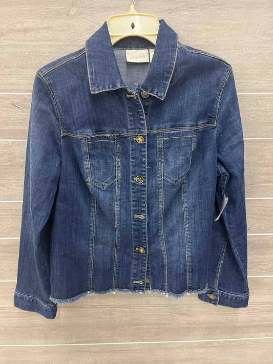 Chico's Blue Womens Women Size 8/10 Blazer