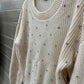 Hem & Thread Cream Womens Women Size L Sweater