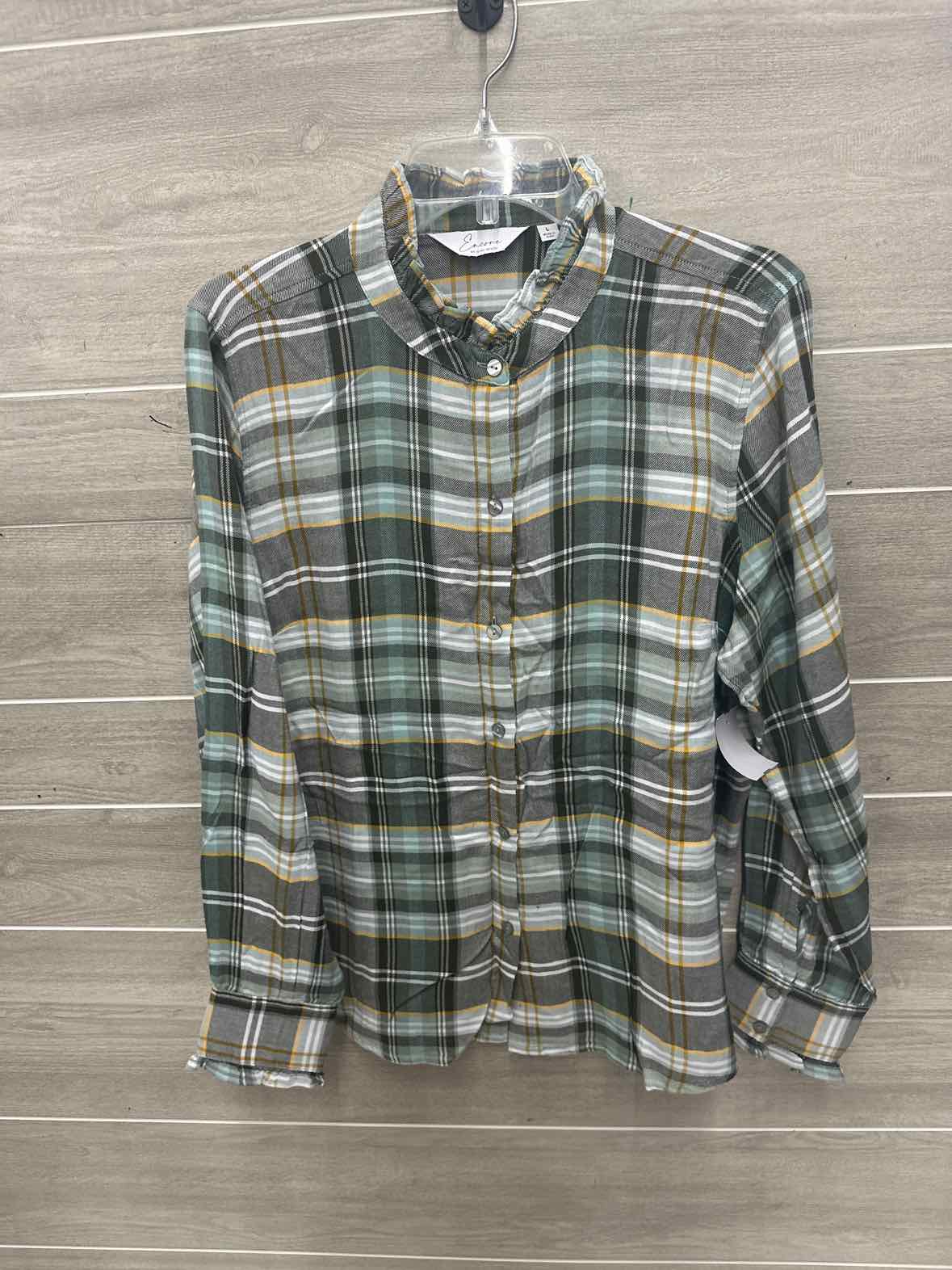 Encore Size L/XL Green Womens Shirt