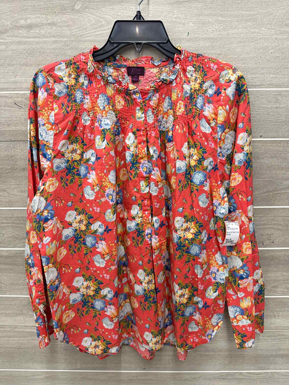 J Crew Size 16 Coral Womens Shirt