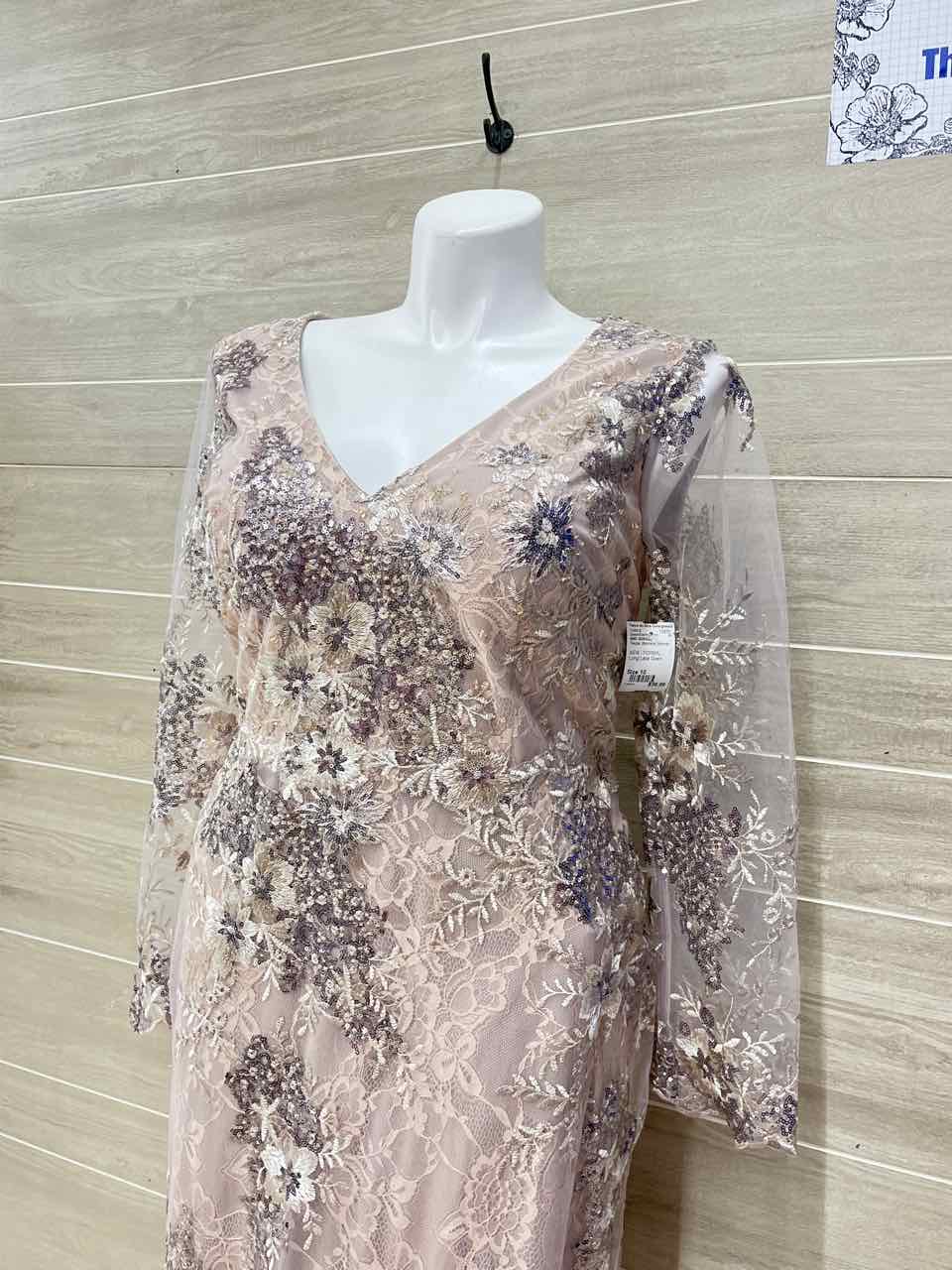 MAC DUGGAL Size 10 Taupe Womens Gown/Evening Wear