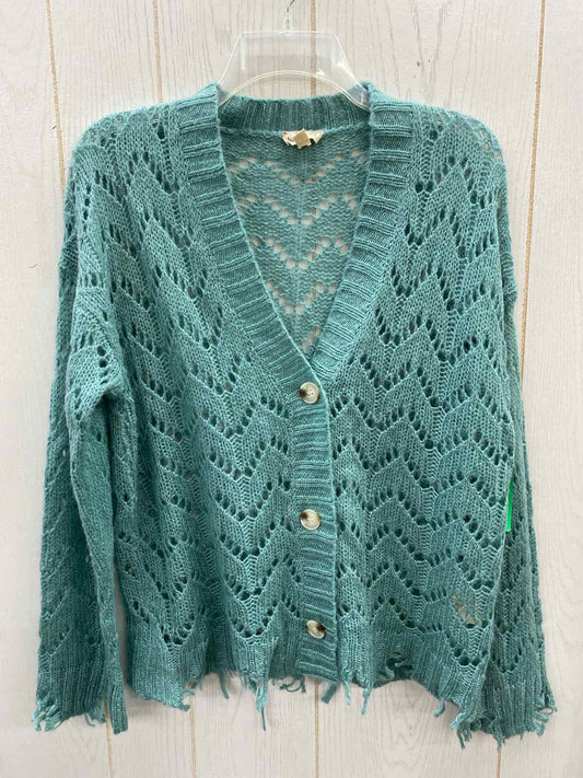 Hem & Thread Teal Womens Size S/M Sweater