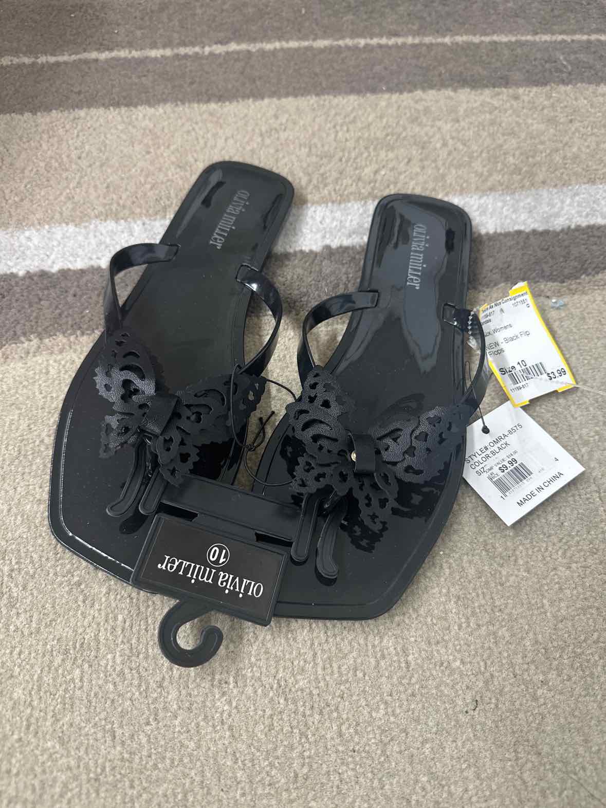 Black Womens Size 10 Sandals