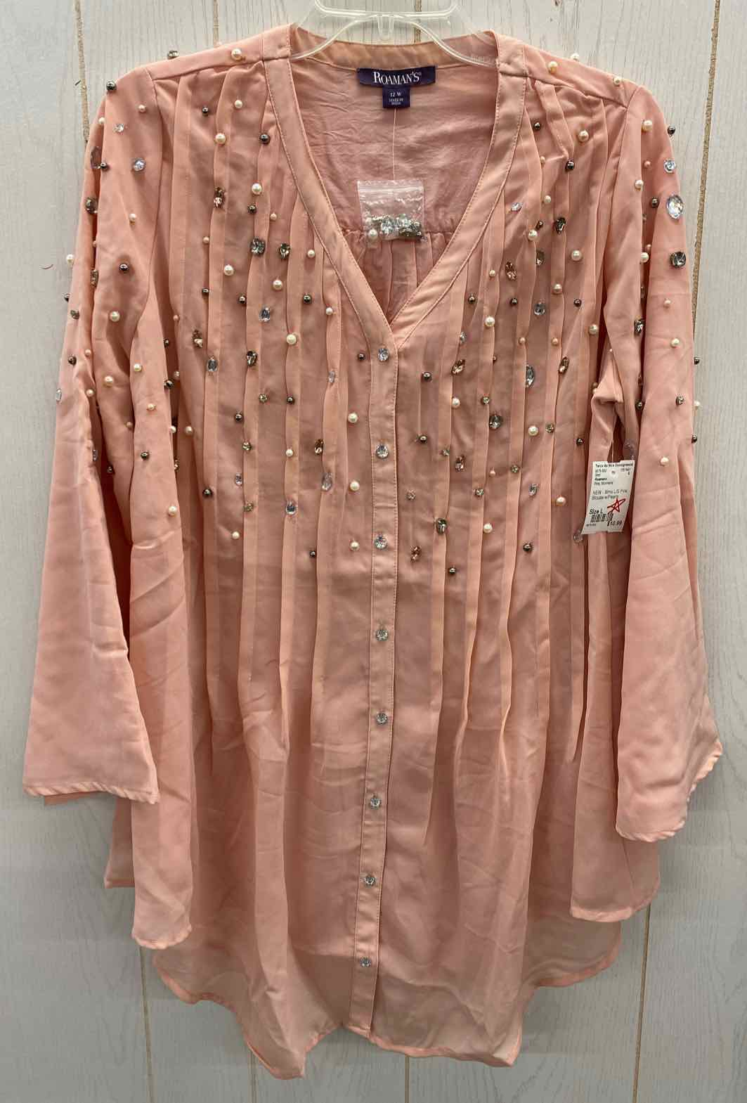 Roamans Pink Womens Size L Shirt