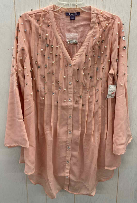 Roamans Pink Womens Size L Shirt