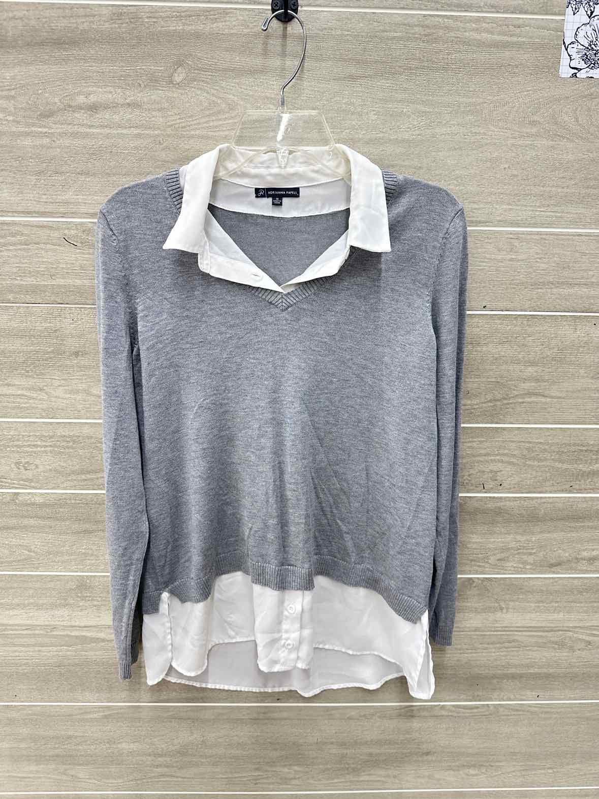 Adrianna Papell Size M Gray Womens Shirt