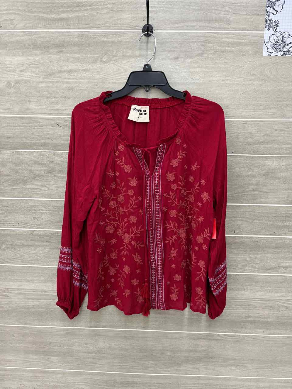 Savanna Jane Red Womens Women Size M Shirt