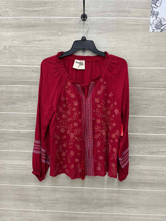 Savanna Jane Red Womens Women Size M Shirt