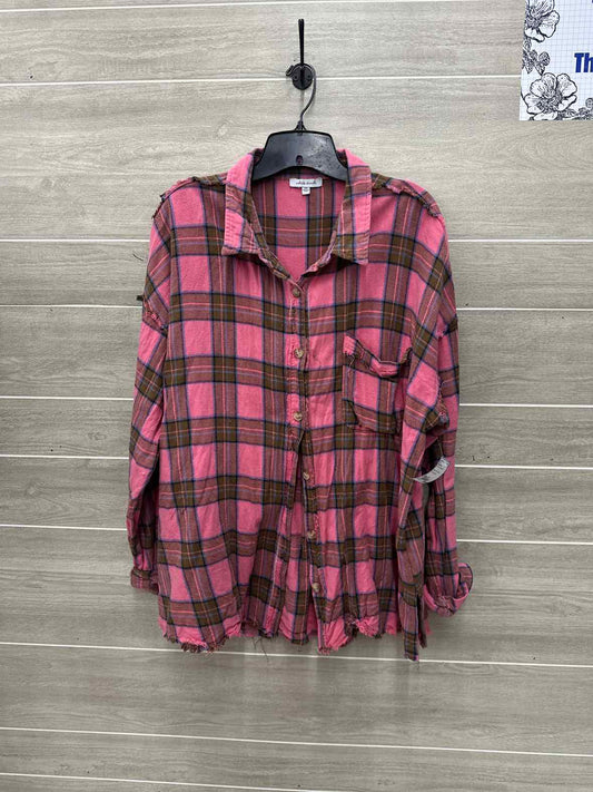 White Birch Size 2X Pink Plus Shirt