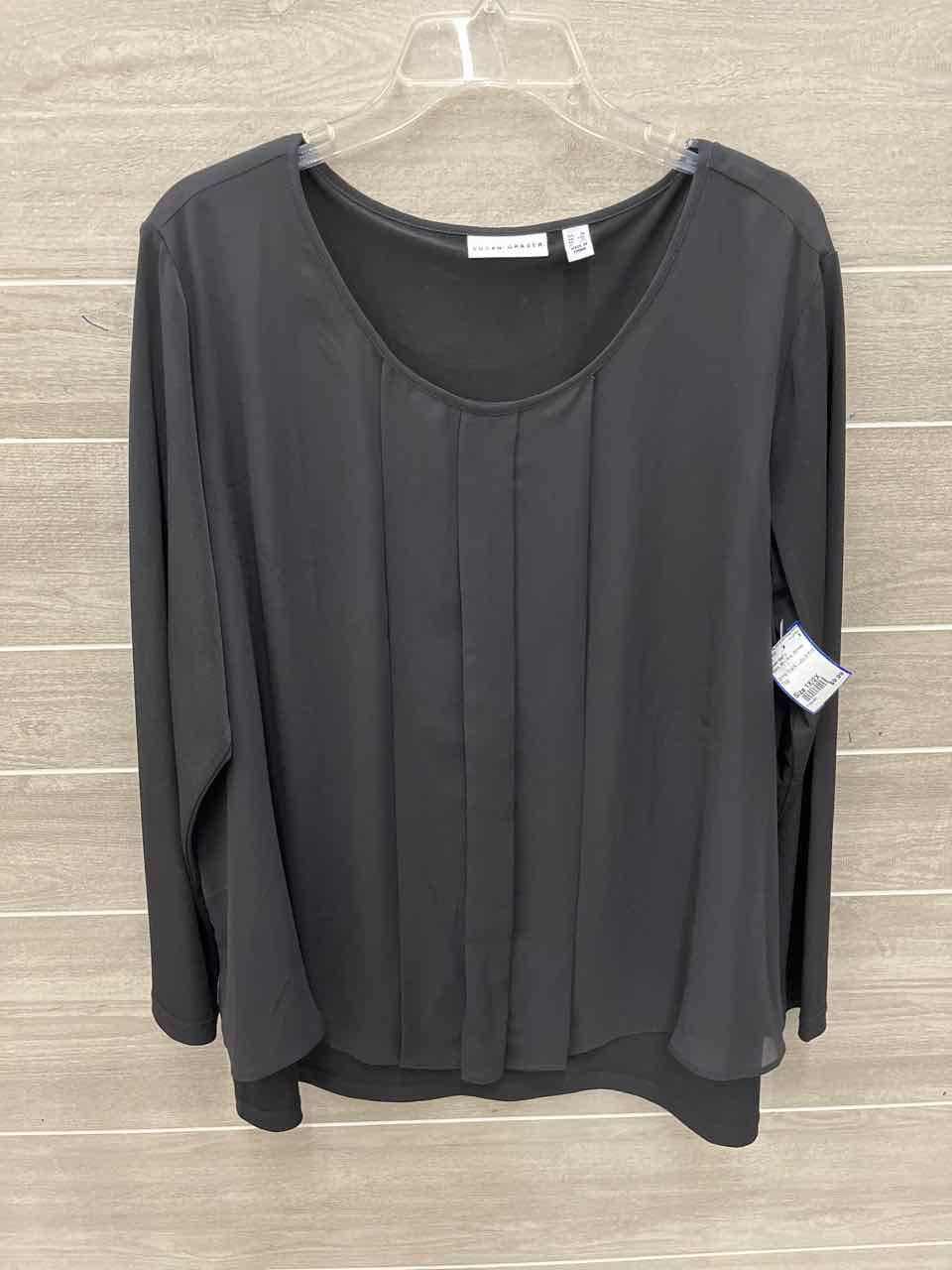 Susan Graver Size 1X/2X Black Womens Shirt