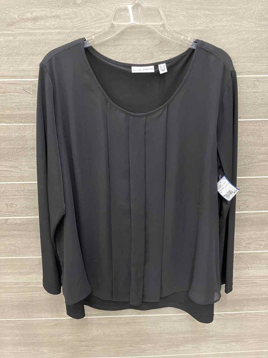 Susan Graver Size 1X/2X Black Womens Shirt