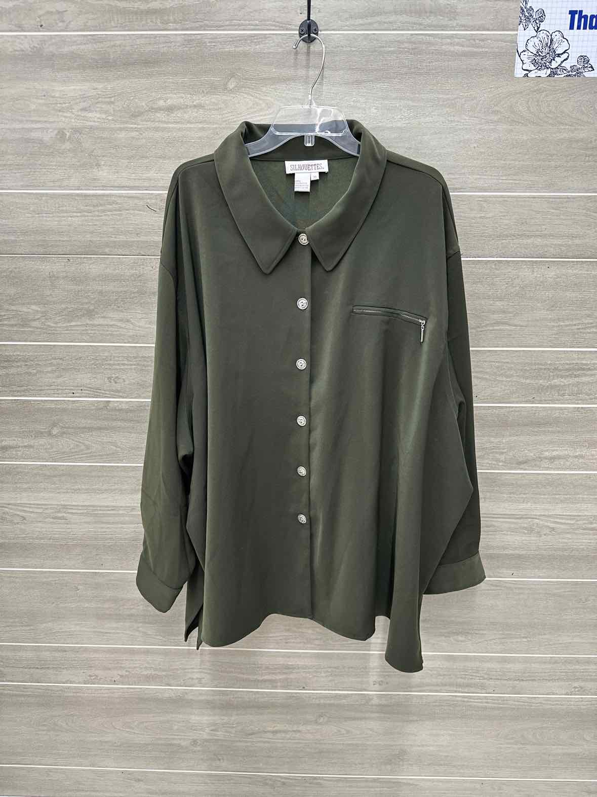 Silhouettes Size 5X Olive Plus Shirt
