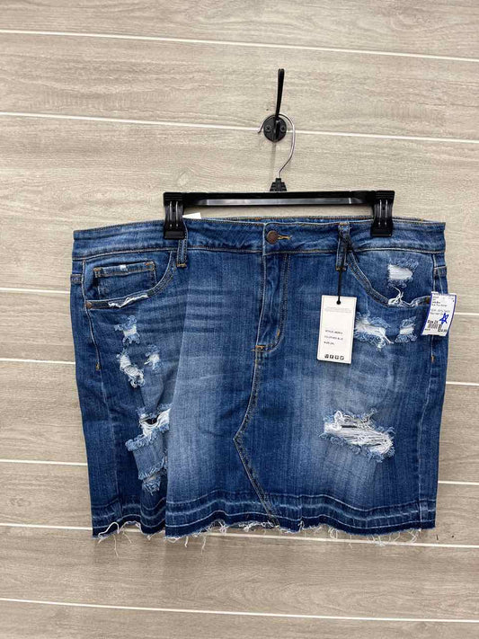 Judy Blue Size 2X Blue Plus Skirt