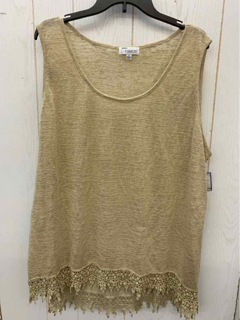 Symmetry Tan Womens Size 3X Tank Top