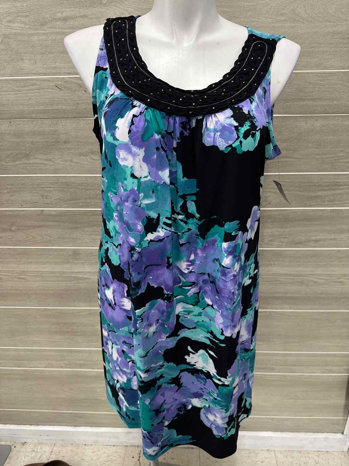 Laura Ashley Size 14P Purple Petite Dress