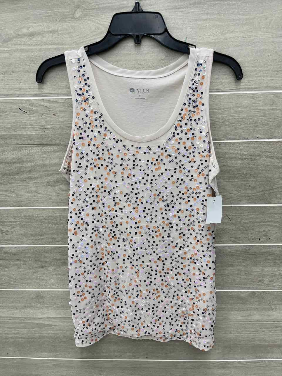 Stylus Size M Cream Womens Tank Top