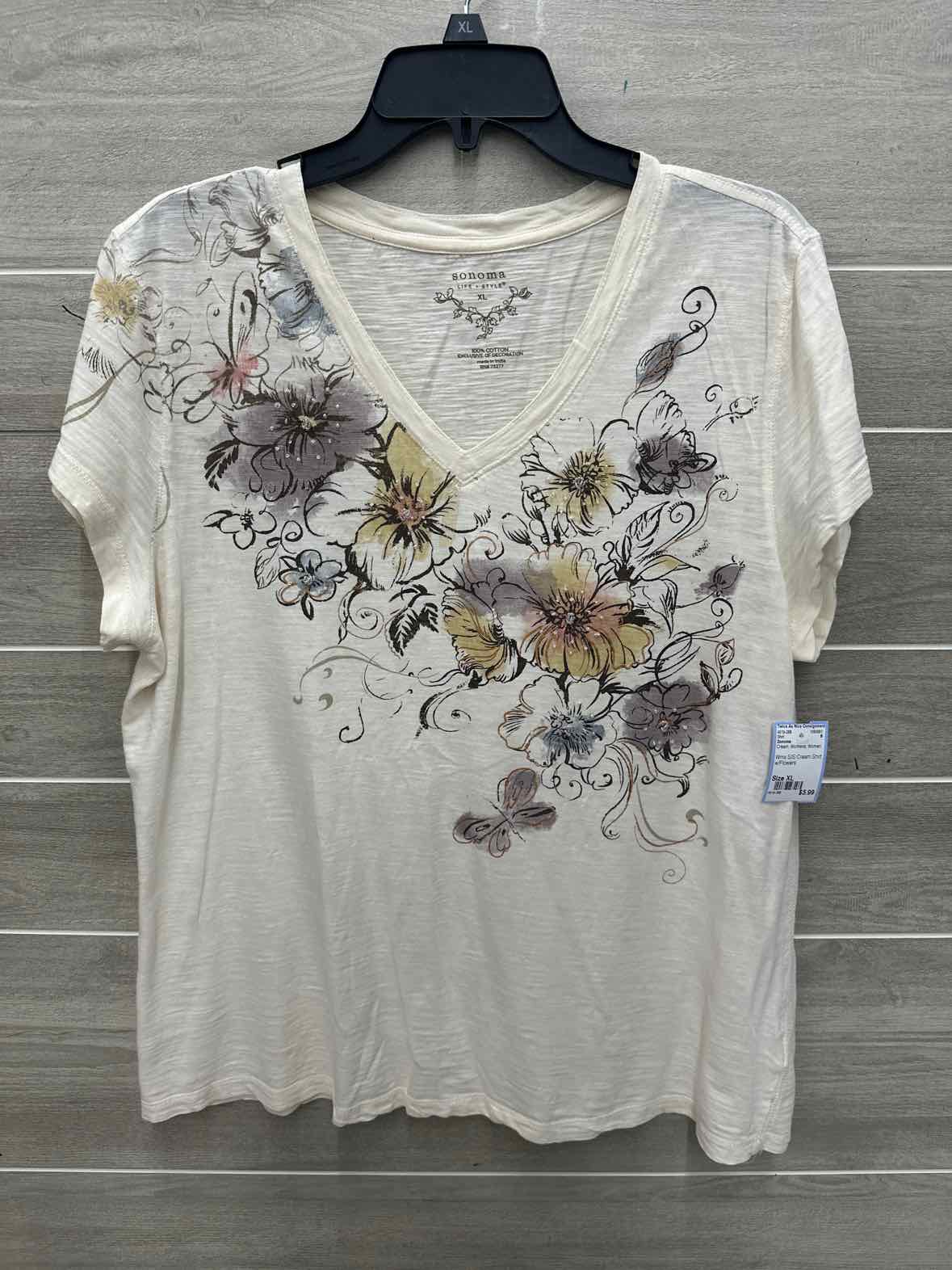Sonoma Size XL Cream Womens Shirt