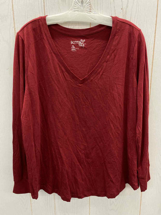 Terra & Sky Burgundy Womens Size 14W Shirt