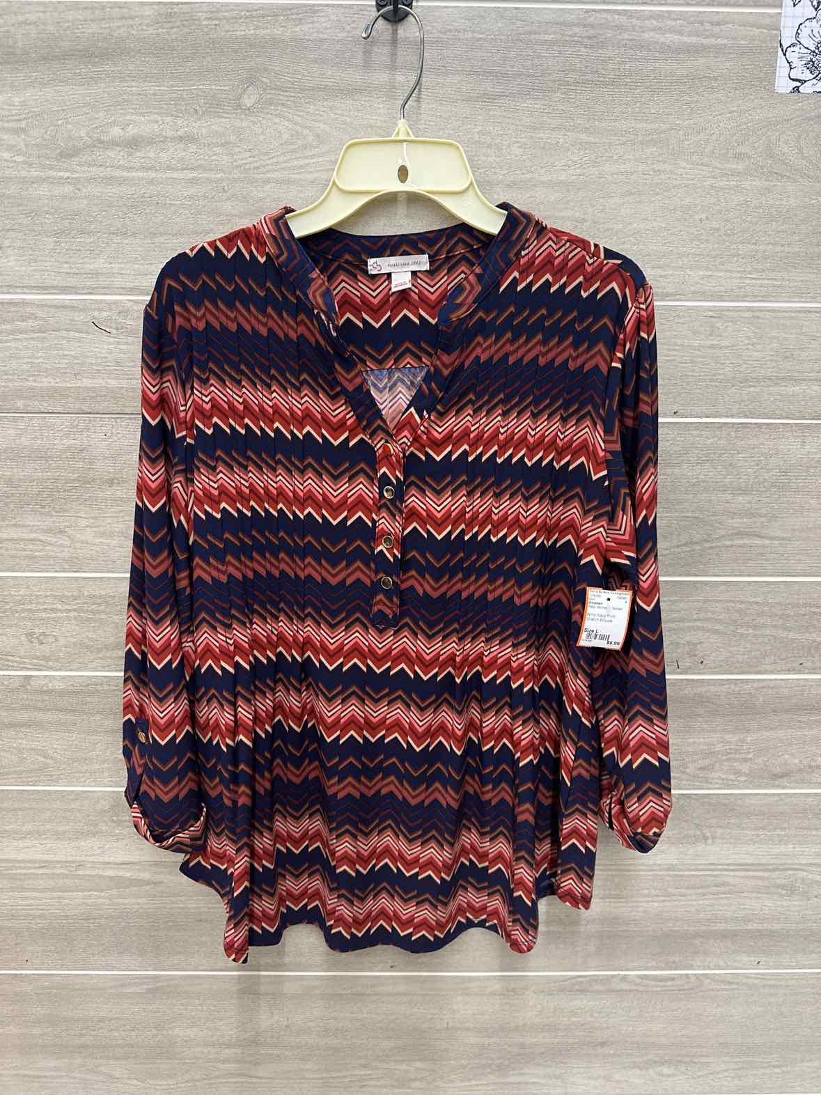 Dressbarn Size L Navy Womens Shirt