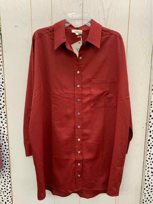 ENTRO Burgundy Womens Size L Shirt