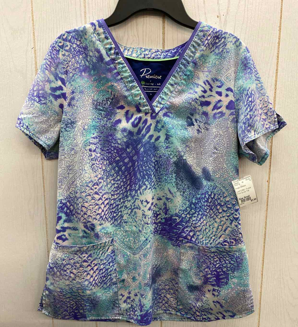 Purple Womens Size Small Scrub Top